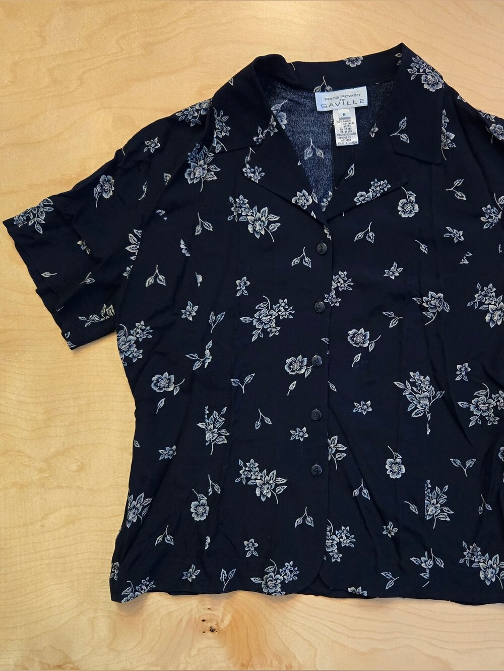 Rena Rowan For Saville Navy Floral Top